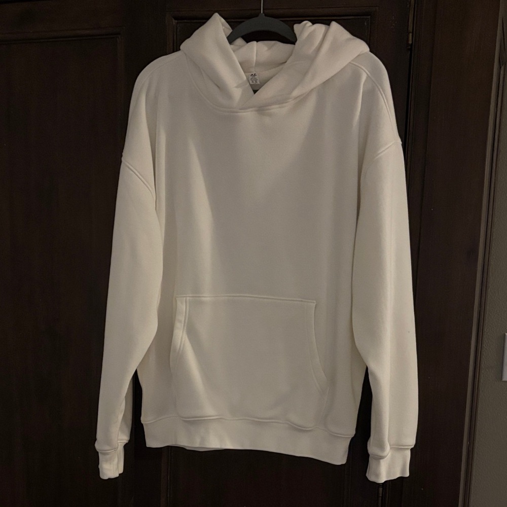 Women’s White Hoodie Sweater XL Heavy/thick